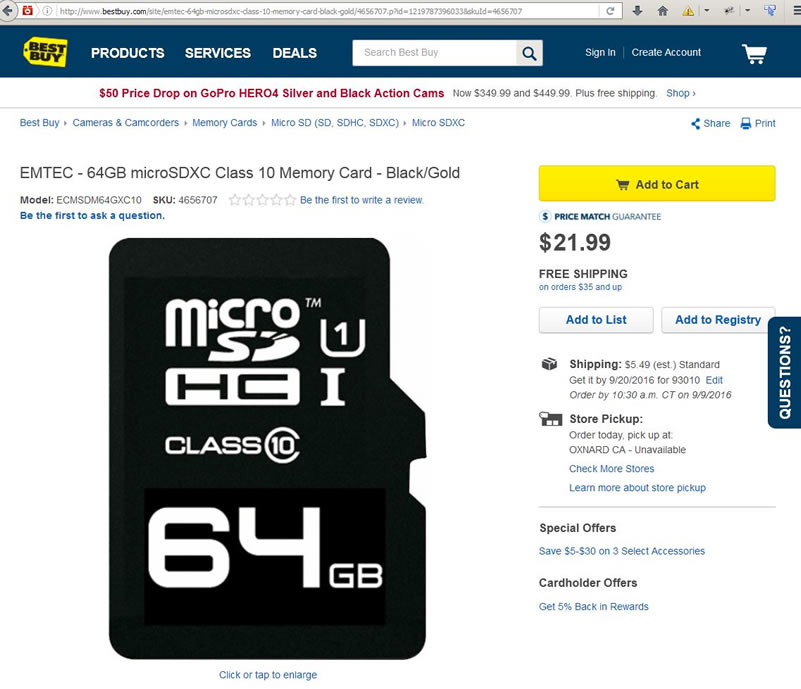 fake Best Buy microSDHC