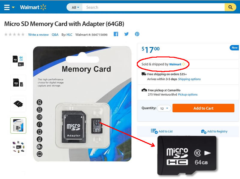 image-fake Walmart microSDHC