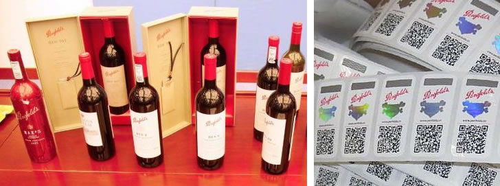 image - real and fake wine and holograms