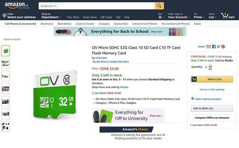 amazon listing with counterfeit product