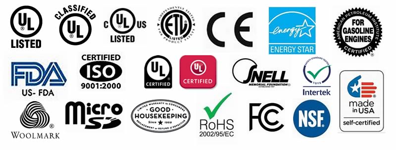 image - various certification marks