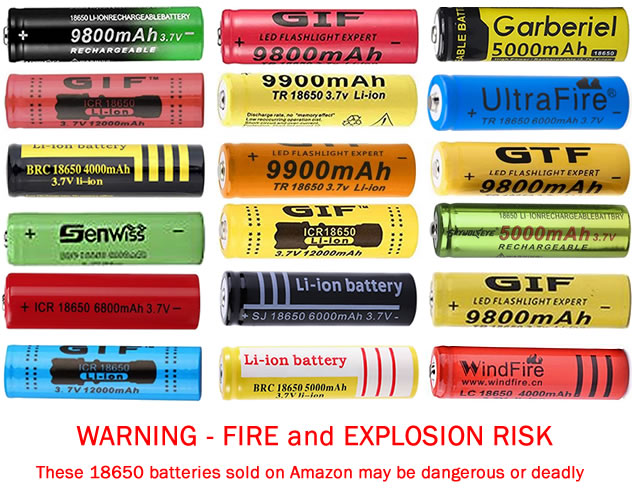 image - Amazon fraudulent 18650 batteries